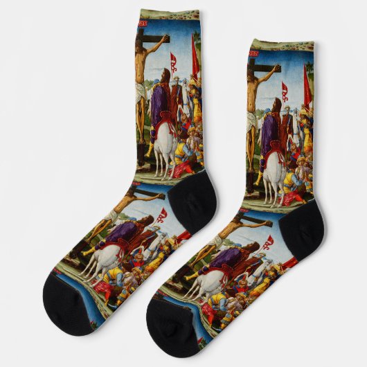 Die Kreuzigung durch Benvenuto di Giovanni Socken (Linkes Detail)