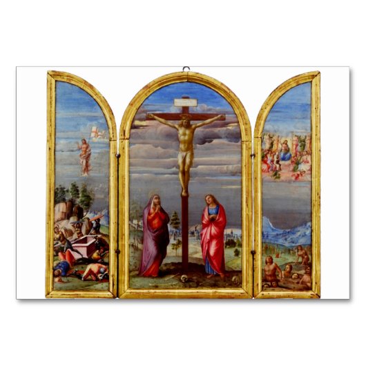 Die Kreuzigung durch Francesco Granacci Tischnummer (Vorderseite)