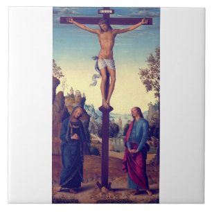 Die Kreuzigung mit der Jungfrau von Pietro Perugin Fliese