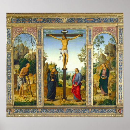 Die Kreuzigung - Pietro Perugino Kunstposter Poster (Vorne)