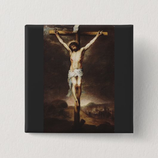 Die Kreuzigung von Bartolome Esteban Murillo Button (Vorderseite)