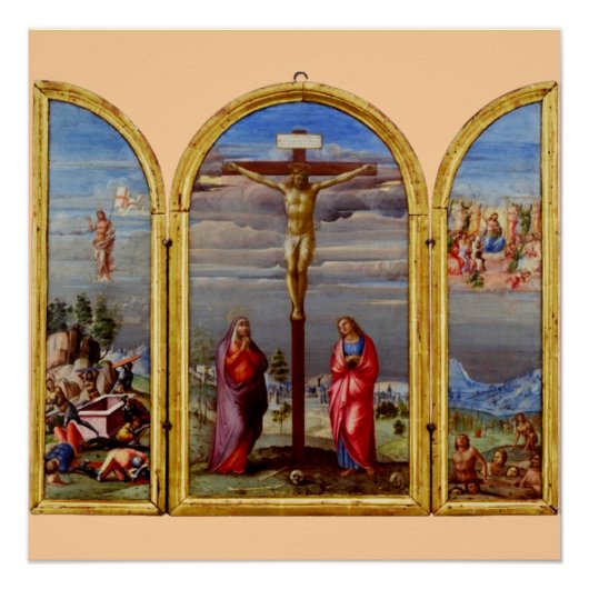 Die Kreuzigung von Francesco Granacci Poster (Vorderseite)