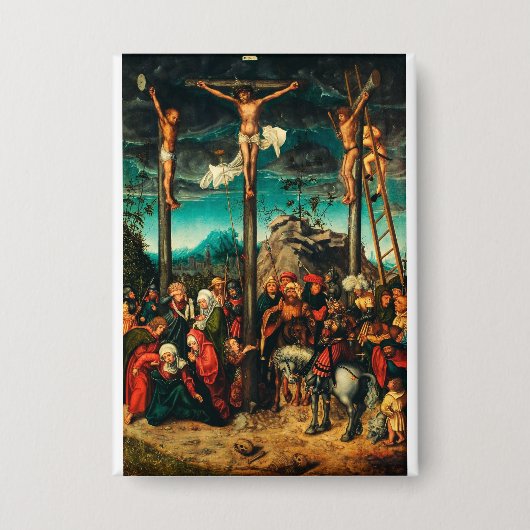 Die Kreuzigung von Lucas Cranach dem Älteren Button (Vorderseite)
