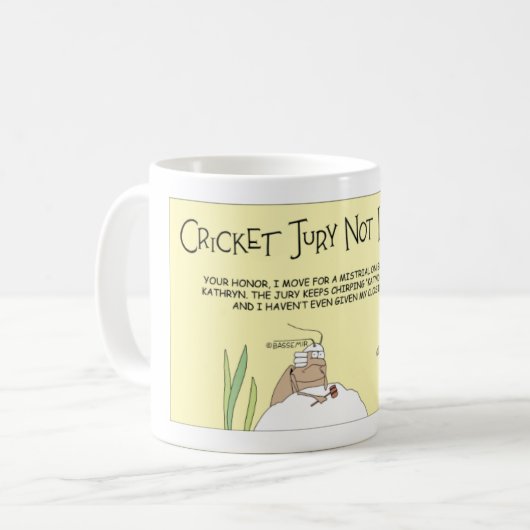 Die Kricket-Jury Kaffeetasse (Vorderseite Links)