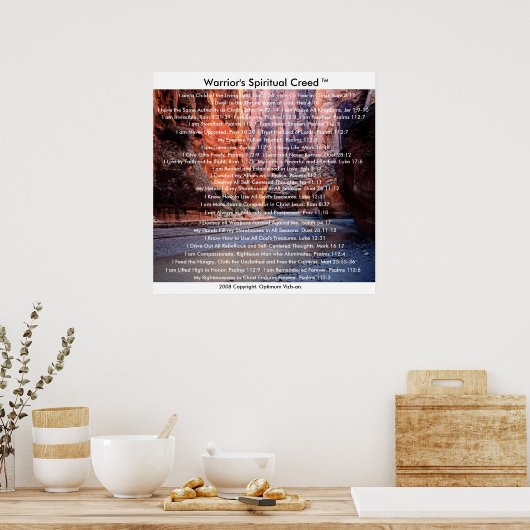 Die Krieger, die von der Credo der Krieger geschaf Poster (Küche)