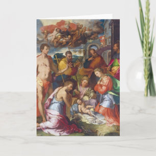 Die Krippe, 1534 (Öl auf Tafel) Feiertagskarte