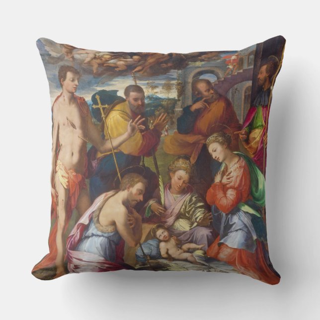 Die Krippe, 1534 (Öl auf Tafel) Kissen (Vorderseite)