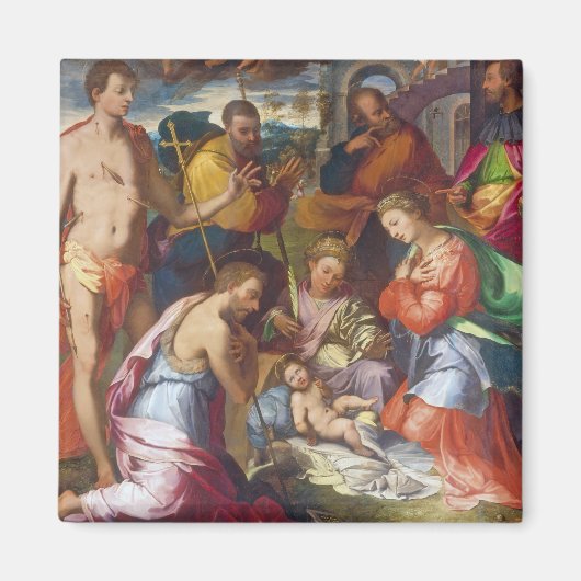 Die Krippe, 1534 (Öl auf Tafel) Magnet (Vorne)