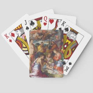 Die Krippe, 1534 (Öl auf Tafel) Spielkarten