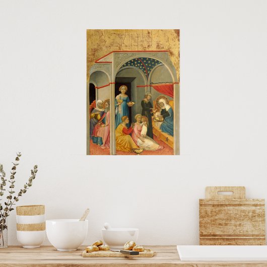 Die Krippe - Andrea di Bartolo Kunstposter Poster (Küche)