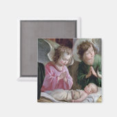 Die Krippe, aus dem Buxtehude-Altar, 1400-10 Magnet (Vorderseite/Rückseite)