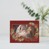 Die Krippe der Aquarellkunst Gott Feiertagspostkarte (Stehend Vorderseite)