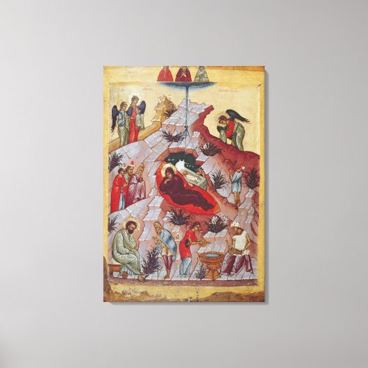 Die Krippe, die russische Ikone, das 16. Jahrhunde Leinwanddruck (Vorderseite)