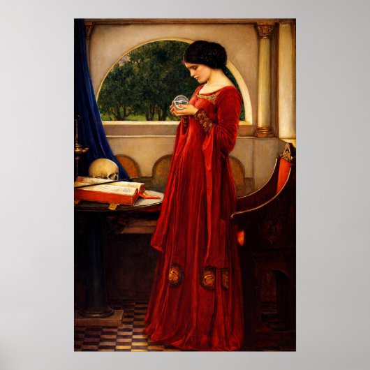 Die Kristallkugel von John William Waterhouse Poster (Vorne)