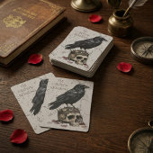 Die Krone bleibt Gothic Raben-Schädel Dark Academi Spielkarten