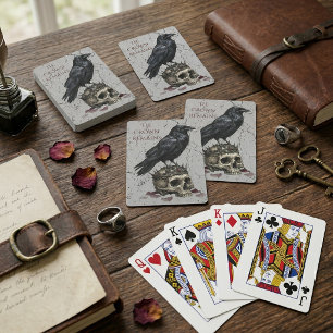 Die Krone bleibt Gothic Raben-Schädel Dark Academi Spielkarten