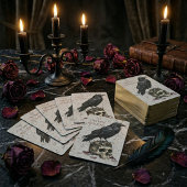 Die Krone bleibt Gothic Raben-Schädel Dark Academi Spielkarten