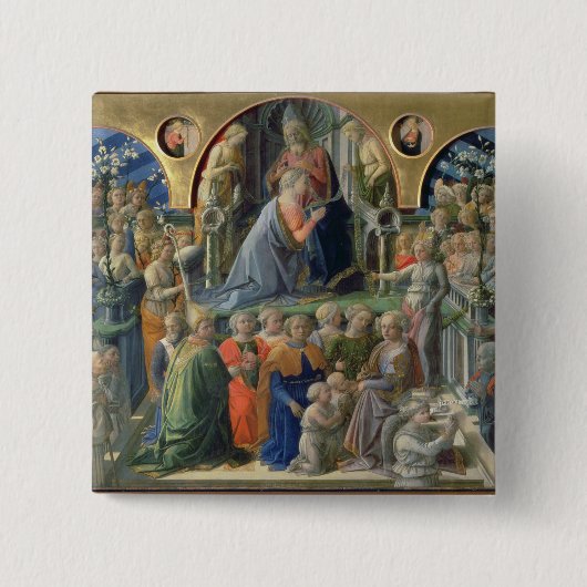 Die Krönung der Jungfrau, 1441-7 (Tempera auf p Button (Vorderseite)