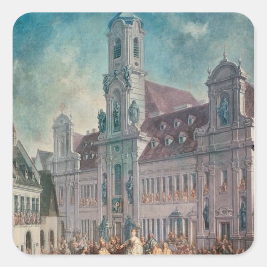 Die Krönung der Kaiserin Quadratischer Aufkleber (Vorderseite)