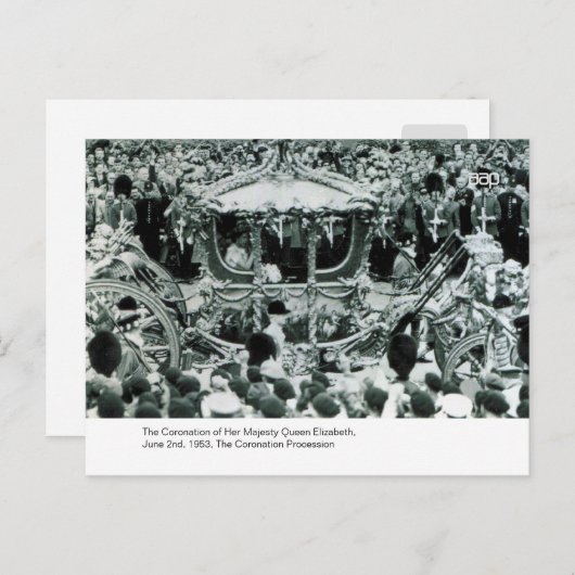 Die Krönung der Königin Elisabeth Postkarte (Vorne/Hinten)