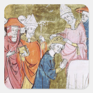 Die Krönung des Kaisers Karl der Große Quadratischer Aufkleber