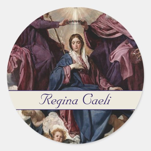 Die Krönung unserer Frau Runder Aufkleber (Vorderseite)