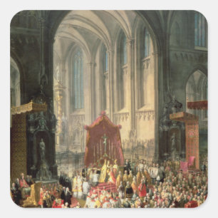 Die Krönung von Joseph II Quadratischer Aufkleber