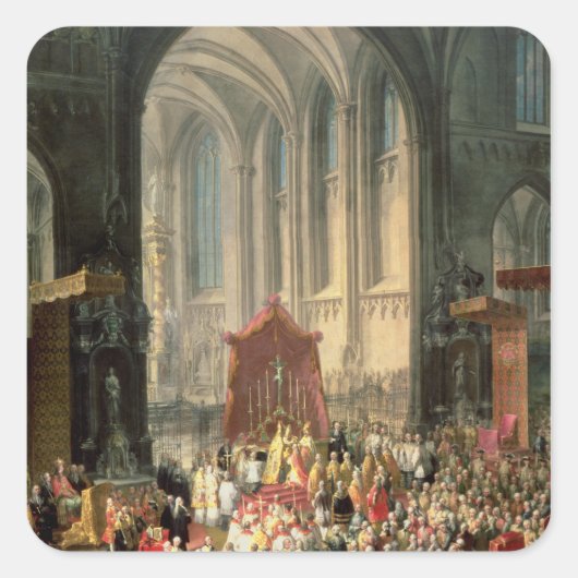 Die Krönung von Joseph II Quadratischer Aufkleber (Vorderseite)