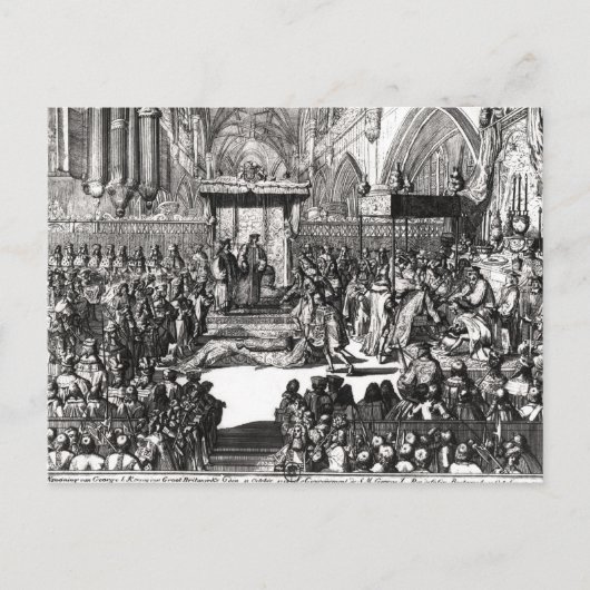 Die Krönung von König George I. Postkarte (Vorderseite)