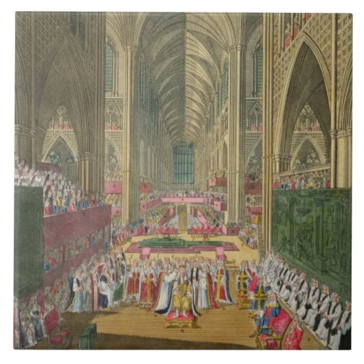 Die Krönung von König James II (1633-1701) von a Fliese (Vorderseite)