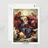 Die Krönung von Mary durch Diego Velázquez Postkarte (Vorne/Hinten)