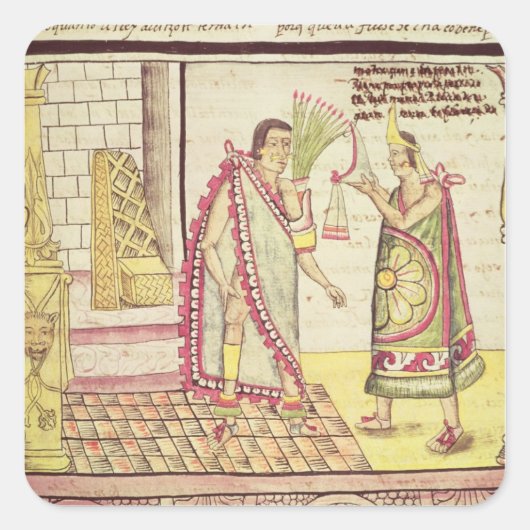 Die Krönung von Montezuma II Quadratischer Aufkleber (Vorderseite)