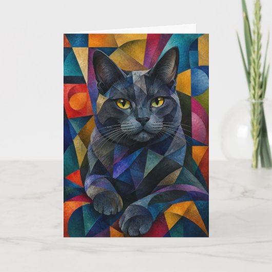 Die kubistische Katze Karte (Vorderseite)
