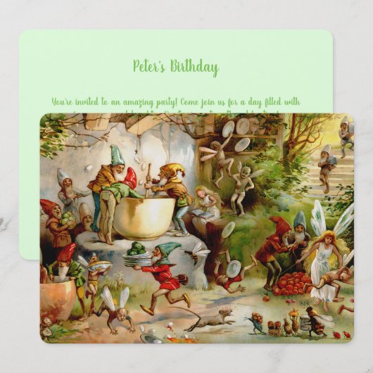 Die Küche der Gnome - 1895 Einladung (Vorne/Hinten)