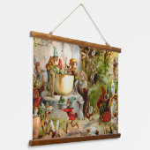 Die Küche der Gnome - 1895 Wandteppich Mit Holzrahmen (Gewinkelt)
