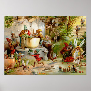 Die Küche der Gnome - Illustration von E. Stua aus Poster
