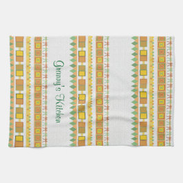 Die Küche der lebhaften Muster-Oma irgendein Text Geschirrtuch