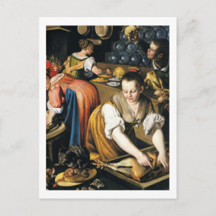 Die Küche im Detail weiße Umrandung Vincenzo Campi Postkarte