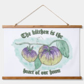 Die Küche ist das Herz der Zuhause Wandteppich Mit Holzrahmen (Vorne)