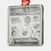 Die Küche und die Ausrüstung eines Bäckers, vom Ornament Aus Metall (Links)