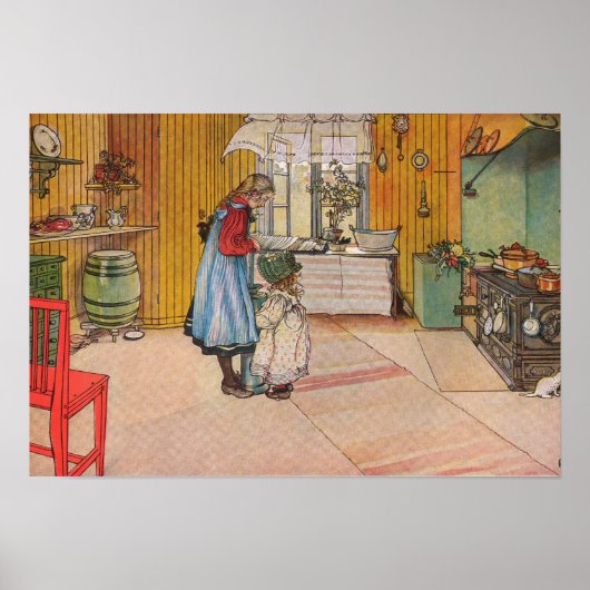 Die Küche von Carl Larsson, 1898 Poster (Vorne)