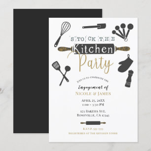 Die Küchen-Party-Dusche Moderne Minimal Einladung
