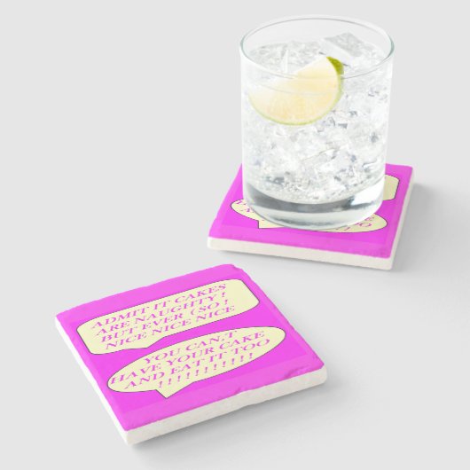 Die Kuchen sind gut für die Liebhaber von Lebensmi Steinuntersetzer (Seitenansicht)