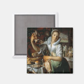Die Küchenmädchen (mit Christus, Maria und Martha) Magnet (Vorderseite/Rückseite)