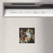 Die Küchenmädchen (mit Christus, Maria und Martha) Magnet (In Situ (Geschirrspüler))