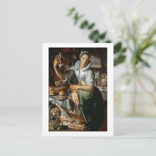 Die Küchenmädchen (mit Christus, Maria und Martha) Postkarte (Stehend Vorderseite)