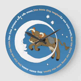 Die Kuh gesprungen über den Mond Große Wanduhr