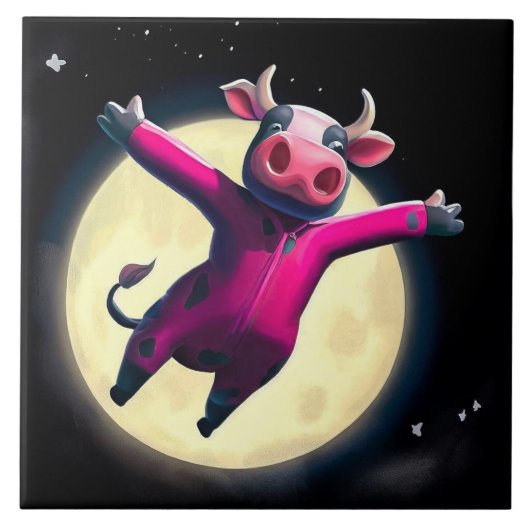 Die Kuh sprang über den Mond - Kinderzelt Fliese (Vorderseite)