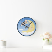 Die Kuh sprang über den Mond Runde Wanduhr (Zuhause)