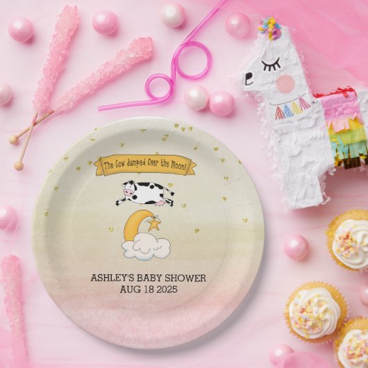 Die Kuh sprang über den Moon Book Theme Paper Pla Pappteller (Party)
